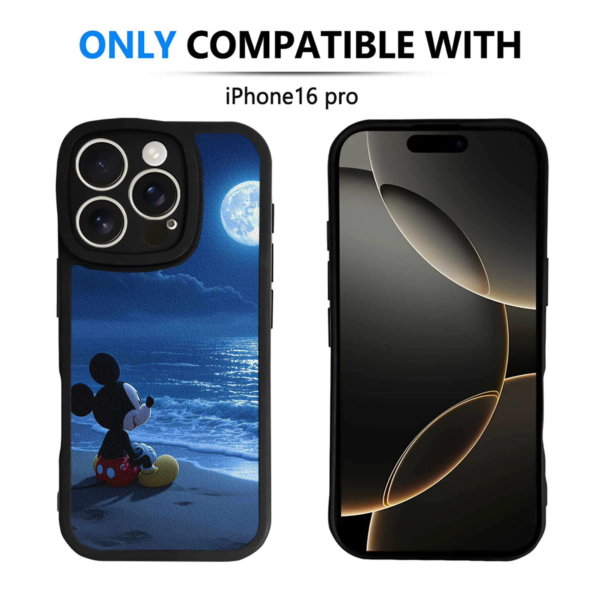 （画像用） ミッキーマウス Mickey Mouse 【iPhone 16シリーズ対応】シリコンスマホケース（レザー調） 材質：シリコン
